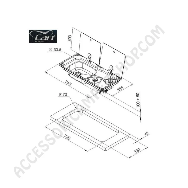 Piano Cottura a Gas Combinato con Lavello | Accessoricampershop.com