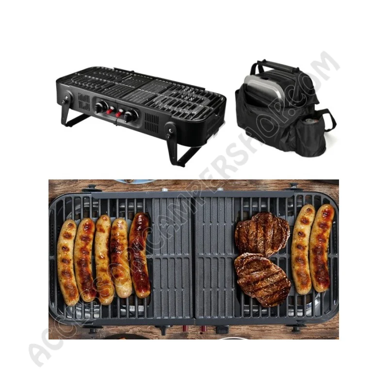 Barbecue a Gas Portatile Pieghevole con 2 Bruciatori | Accessoricampershop.com