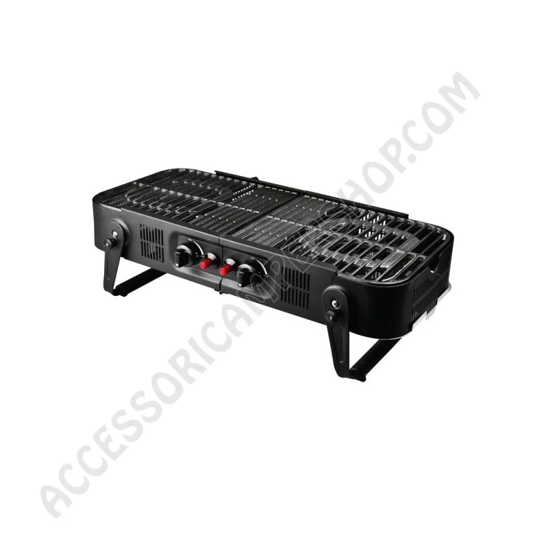 Barbecue a Gas Portatile Pieghevole con 2 Bruciatori | Accessoricampershop.com
