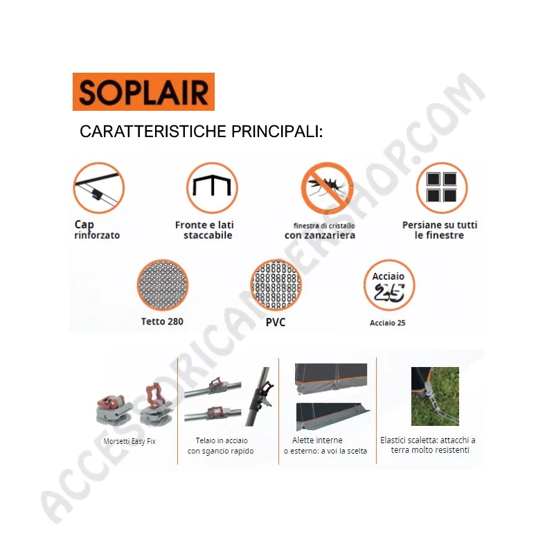 Veranda per Caravan Wandel Soplaire Profondità 270 | Accessoricampershop.com