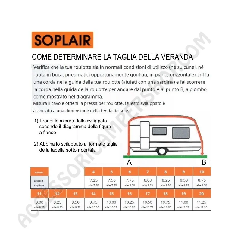 Veranda per Caravan Wandel Soplaire Profondità 270 | Accessoricampershop.com