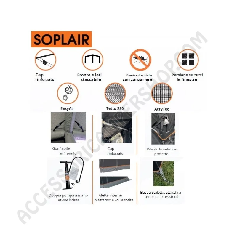 Veranda Gonfiabile Zinnia Air Soplair 270 | Accessoricampershop.com