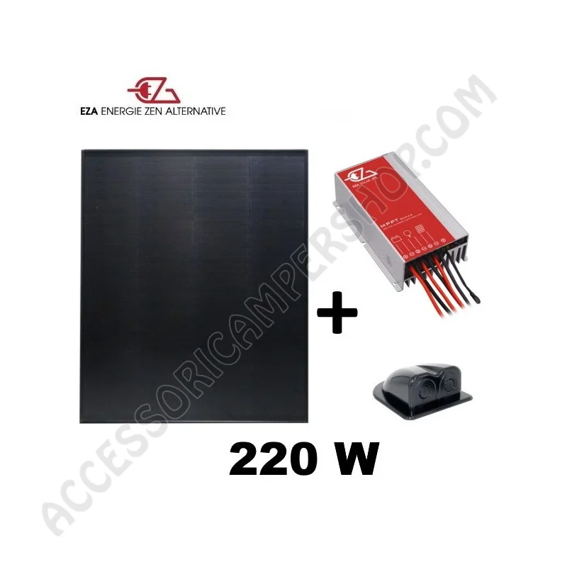 Pannello Solare EZA Full Black 220W con Regolatore | Accessoricampershop.com