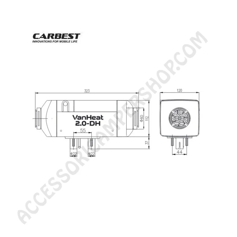 Riscaldatore a Gasolio Vanheat 2.0-DH 12V 2KW | Accessoricampershop.com