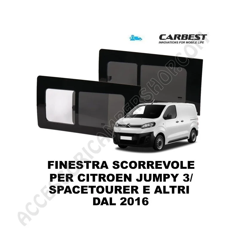 Finestra Scorrevole in Vetro Carbest per Citroen Jumpy | Accessoricampershop.com