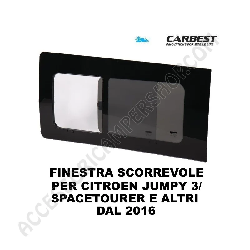 Finestra Scorrevole in Vetro Carbest per Citroen Jumpy | Accessoricampershop.com