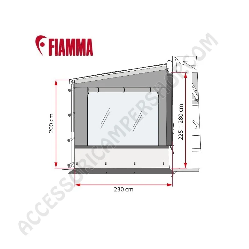 Parete Laterale Side W Pro Shade Fiamma | Accessoricampershop.com
