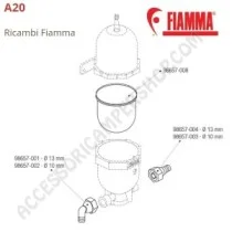 Kit portagomma dritto D.10 per vaso A20 | Accessoricampershop.com