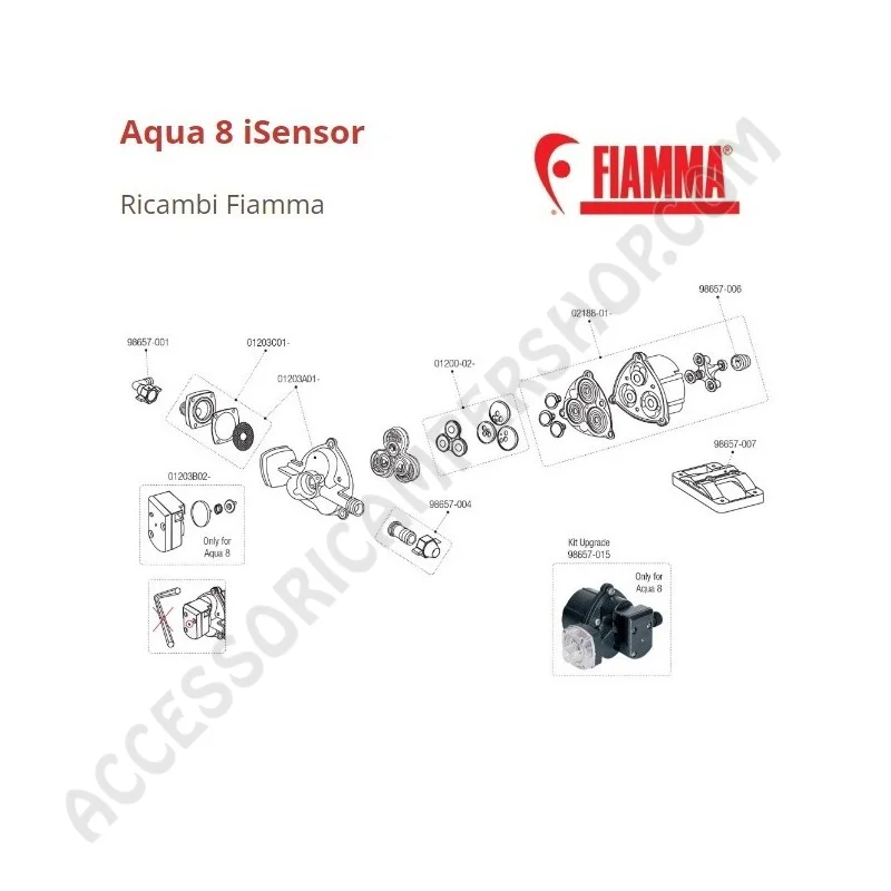 KIT BASETTA AQUA 8 Ricambio Originale Fiamma | Accessoricampershop.com