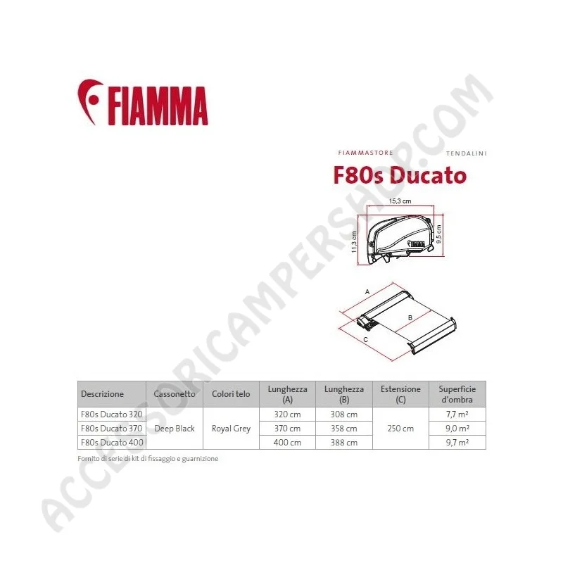 Tendalino F80S Ducato 320 per camper | Accessoricampershop.com