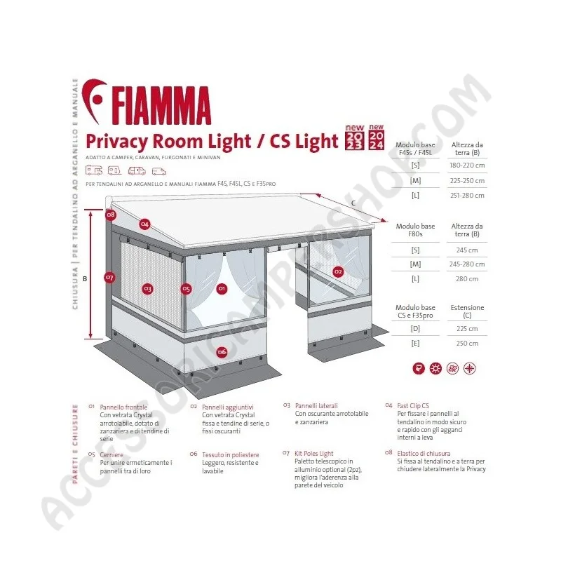 Veranda Fiamma Privacy Room Light 2024 | Accessoricampershop.com