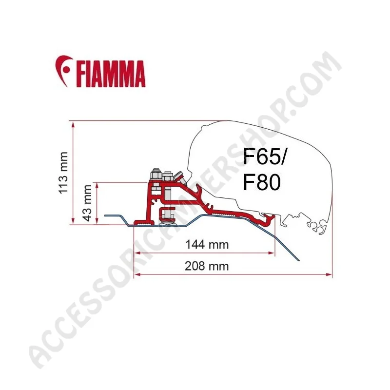 Adattatore Staffe Ducato H2 per Tendalini Fiamma | Accessoricampershop.com