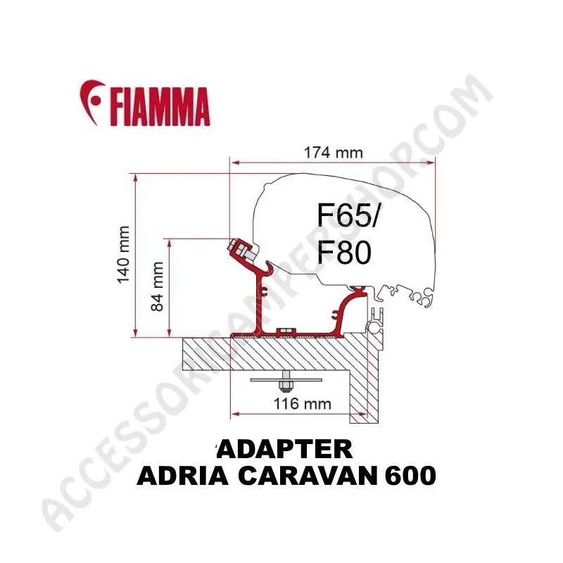 Adapter Adria Caravan 600 per tendalini Fiamma | Accessoricampershop.com