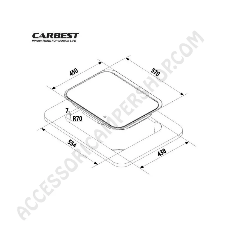 Piano Cottura Carbest 3 Fuochi Inox con Coperchio | Accessoricampershop.com