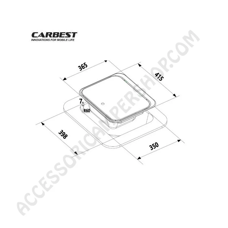 Lavello Carbest Rettangolare 415x365 mm in Acciaio Inox | Accessoricampershop.com