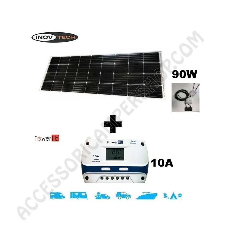 Kit Pannello Solare 90W Monocristallino E-SSENTIAL | Accessoricampershop.com