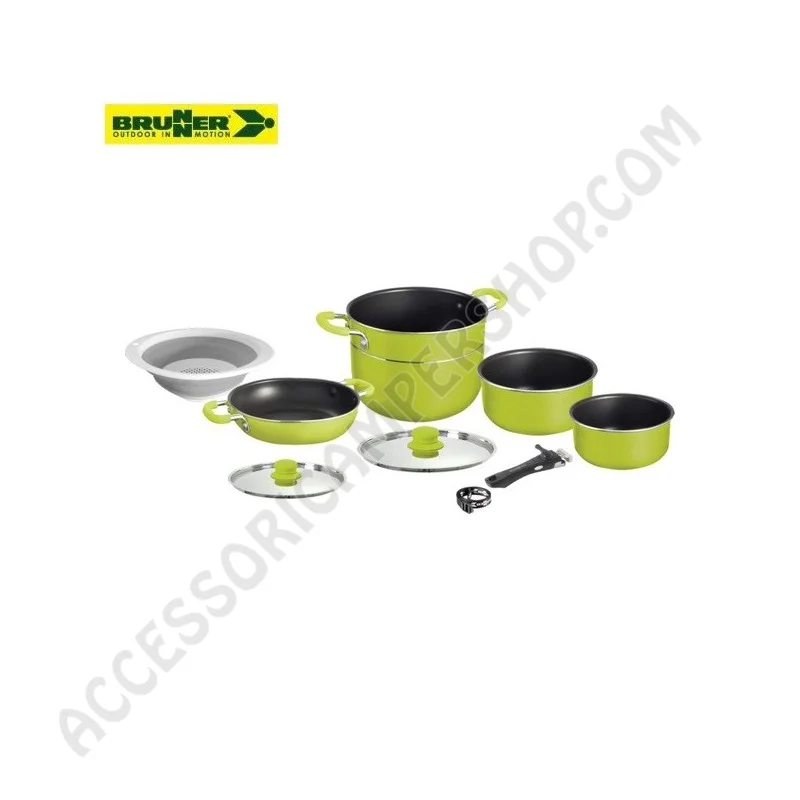 Popote in Alluminio Antiaderente Brunner Juniper NG 8+1 | Accessoricampershop.com