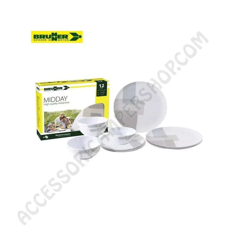 Set Stoviglie 12 Pezzi Melamina Brunner | Accessoricampershop.com
