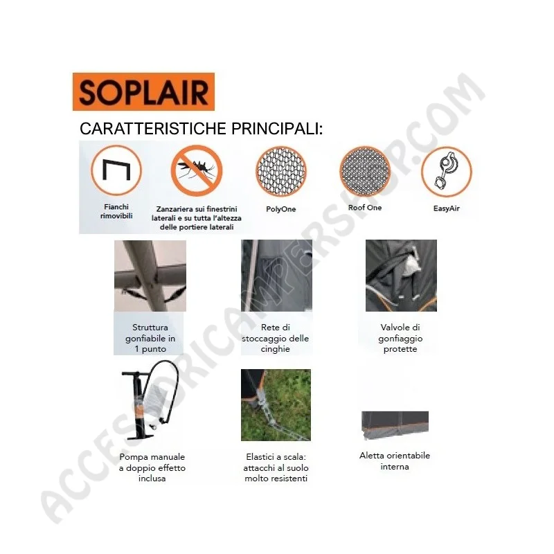 Veranda Pneumatica Gonfiabile LANTANA AIR SOPLAIR | Accessoricampershop.com