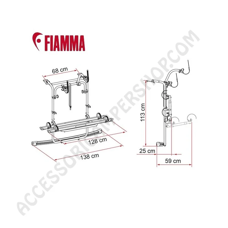 Porta-bici Fiamma Carry-Bike VW Caddy 2016-2020 | Accessoricampershop.com