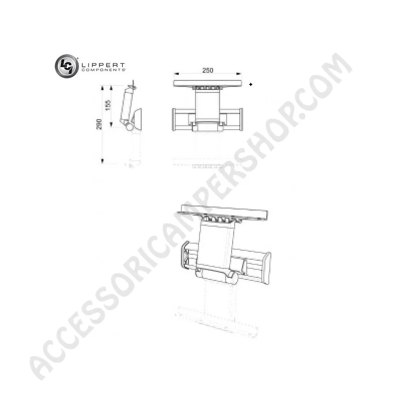 Supporto Tavolo Pieghevole UP-DOWN Lippert | Accessoricampershop.com