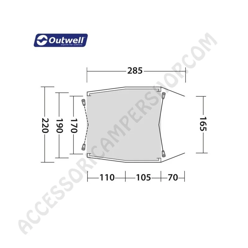 Tenda Posteriorie Autoprtante Dunecrest Outwell | Accessoricampershop.com