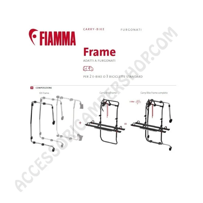 Porta-Bici Fiamma Carry-Bike Frame Anodizzato | Accessoricampershop.com