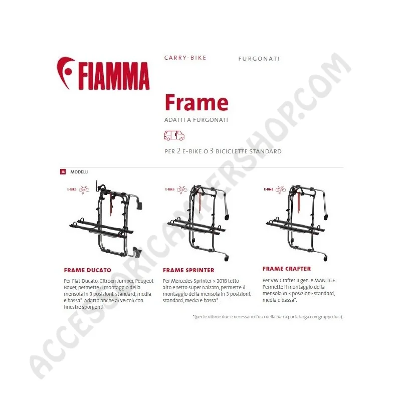 Porta-Bici Fiamma Carry-Bike Frame Anodizzato | Accessoricampershop.com