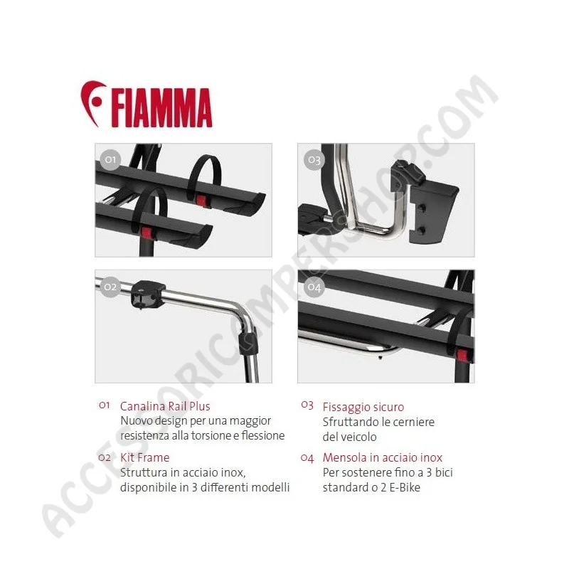 Porta-Bici Fiamma Carry-Bike Frame Anodizzato | Accessoricampershop.com
