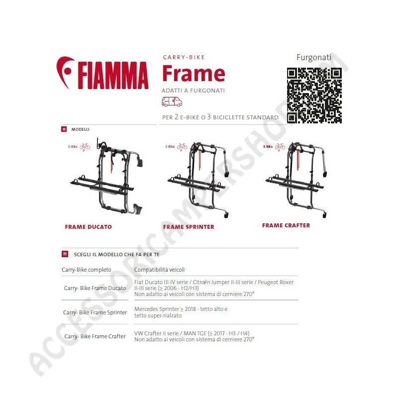 Porta-Bici Fiamma Carry-Bike Deep Black per Furgoni | Accessoricampershop.com