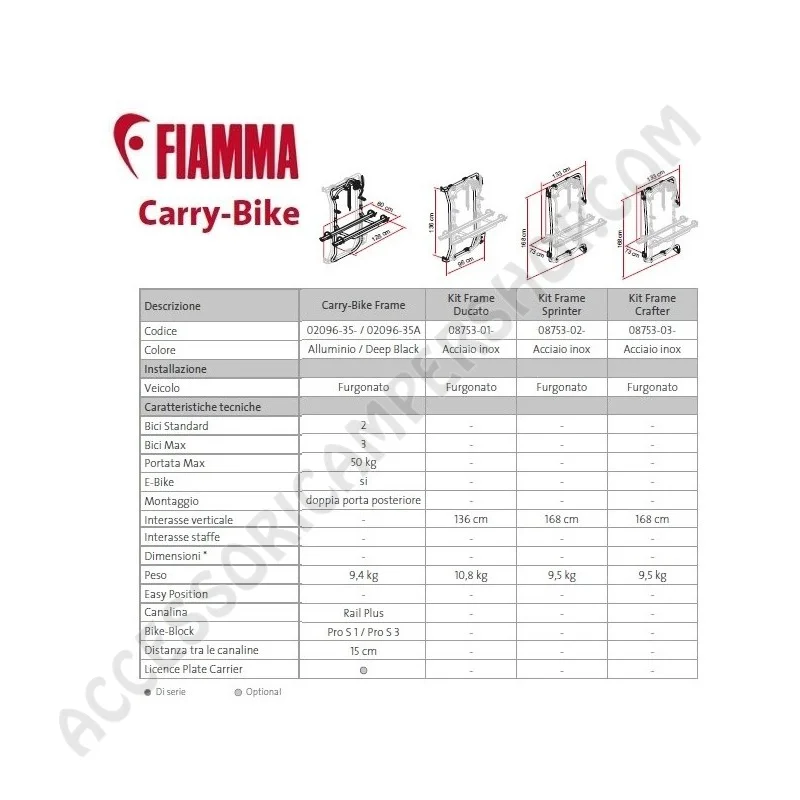 Porta-Bici Fiamma Carry-Bike Deep Black per Furgoni | Accessoricampershop.com