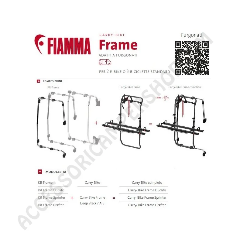 KIT FRAME DUCATO per porta-bici Fiamma | Accessoricampershop.com