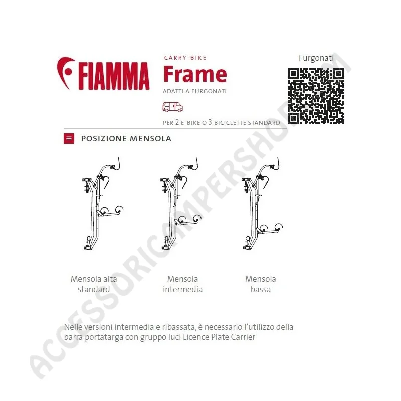 KIT FRAME DUCATO per porta-bici Fiamma | Accessoricampershop.com