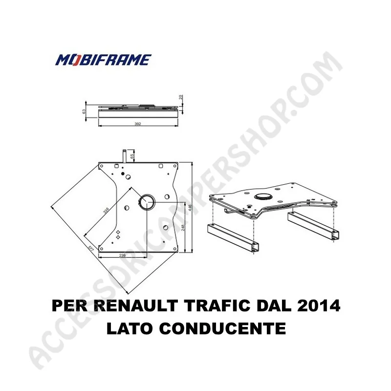 Piastra Girevole per Renault Trafic e Fiat Talento | Accessoricampershop.com