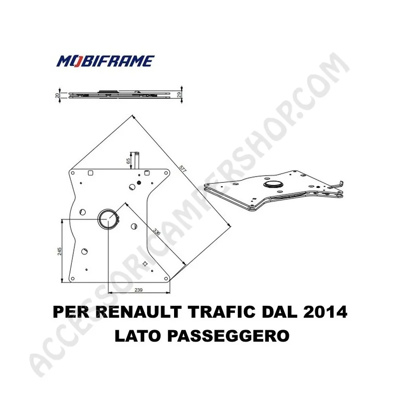 Piastra Girevole per Renault, Opel e Fiat | Accessoricampershop.com