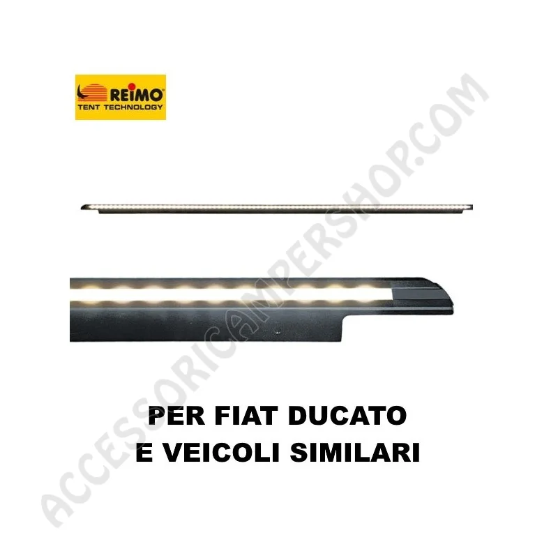 Grondaia canalina parapioggia con luce COB Fiat Ducato | Accessoricampershop.com