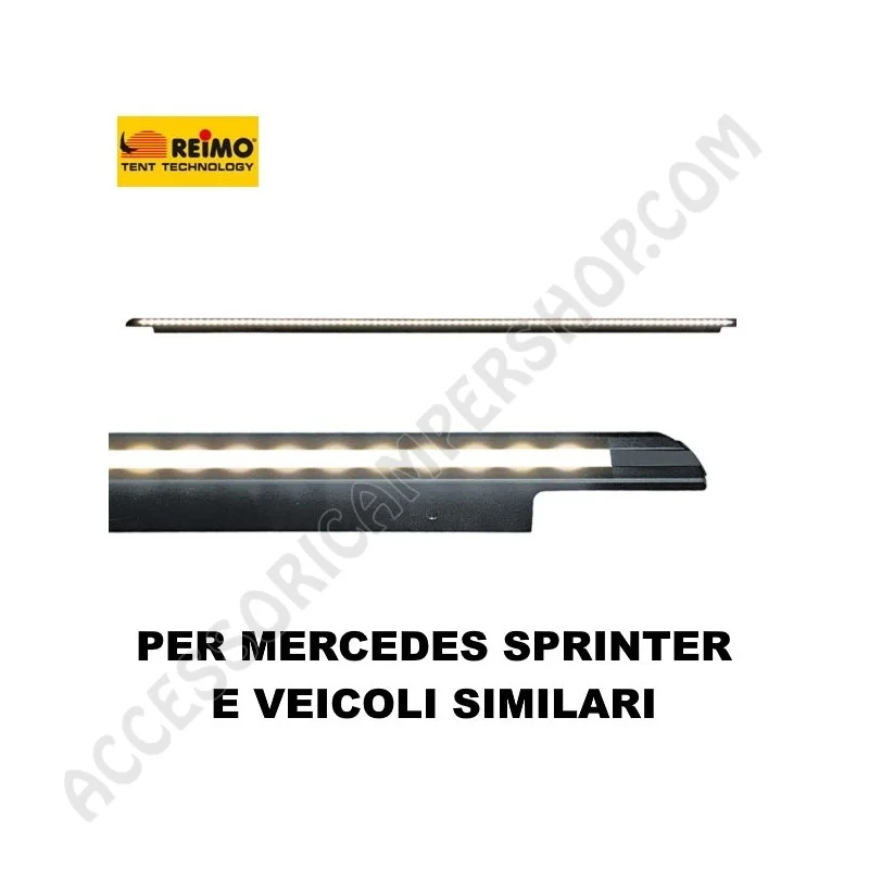 Grondaia canalina parapioggia con luce COB per Sprinter | Accessoricampershop.com