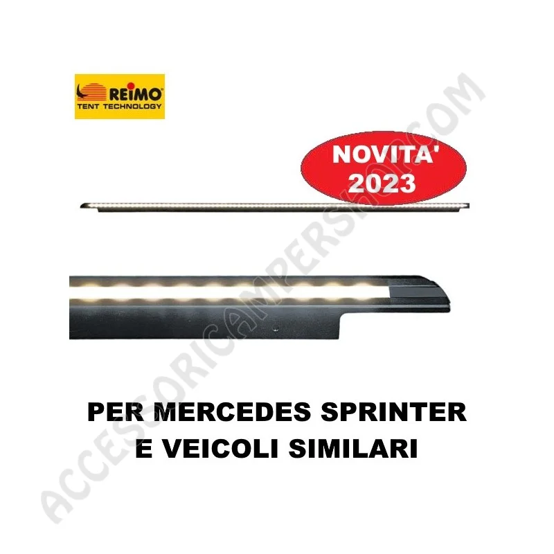 Grondaia canalina parapioggia con luce COB per Sprinter | Accessoricampershop.com