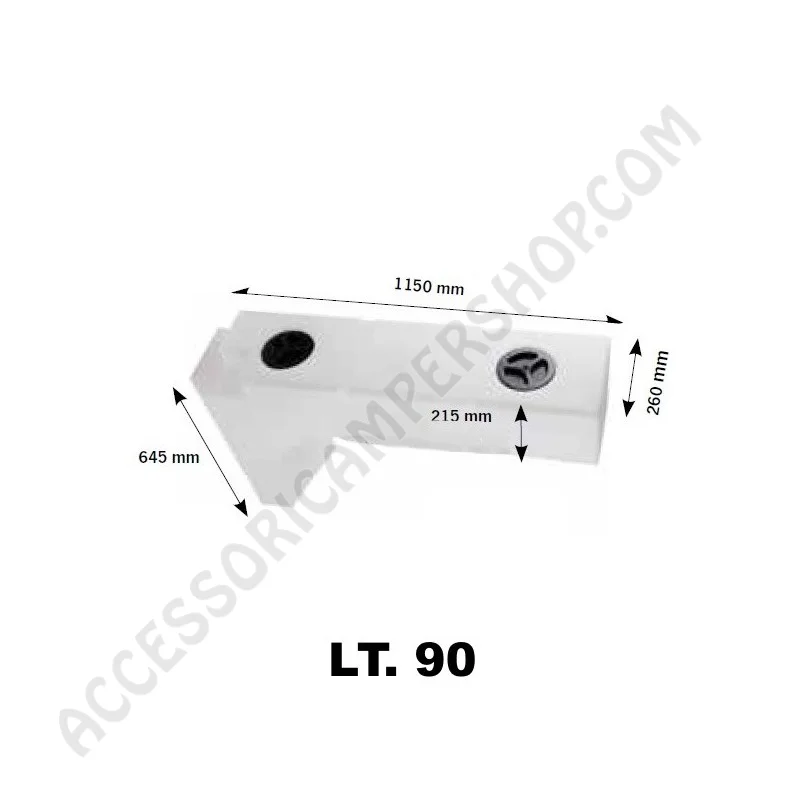 Serbatoio sagomato per passaruta furgoni van lt. 90 | Accessoricampershop.com