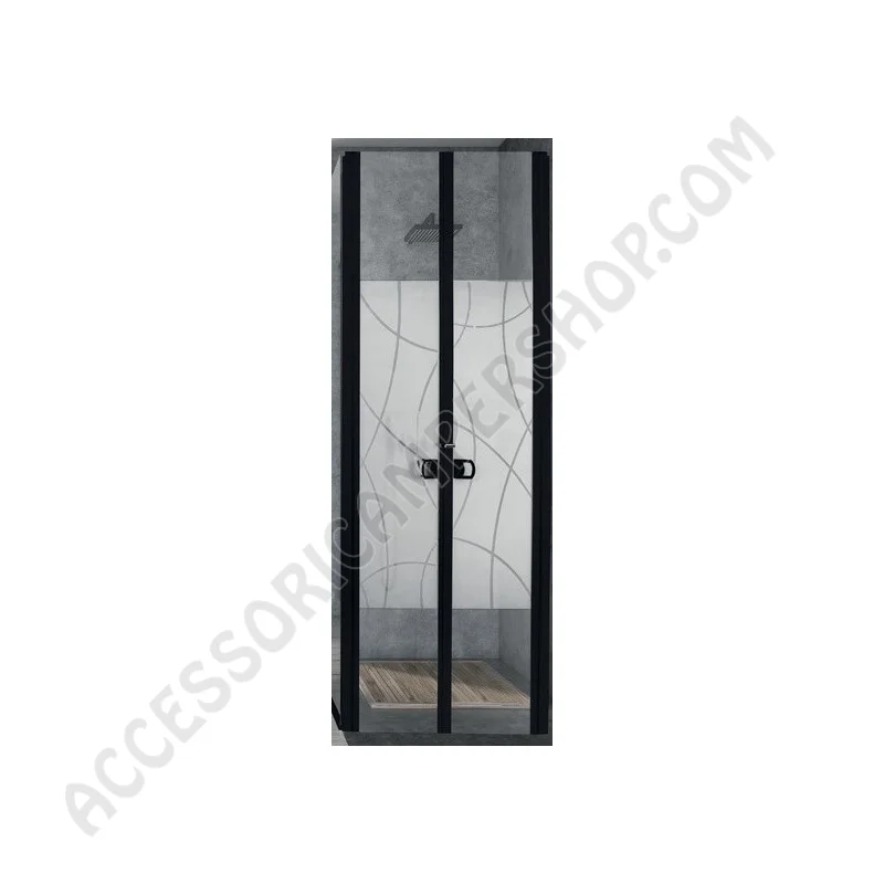 Ante porta doccia in vetro acrilico profili neri | Accessoricampershop.com