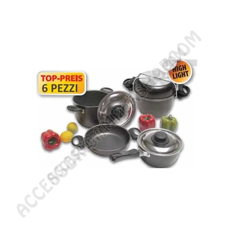 Set Pentole Antiaderenti in Alluminio 6 Pezzi | Accessoricampershop.com