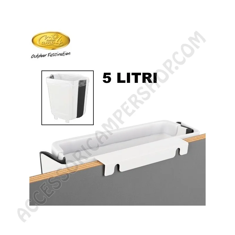 Pattumiera pieghevole 5 litri per camper | Accessoricampershop.com
