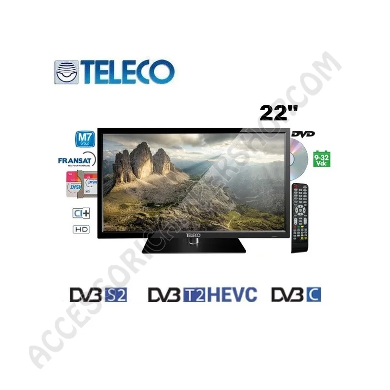 TV LCD A LED HD 22" con DVD e DVB-S2 | Accessoricampershop.com