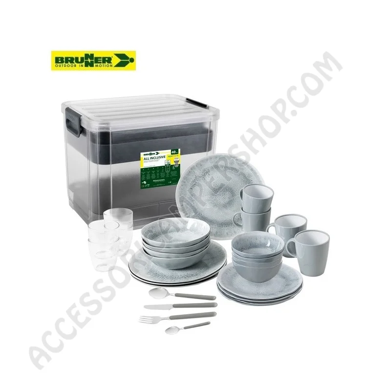Set Stoviglie 40 Pezzi Melamina Elegante | Accessoricampershop.com