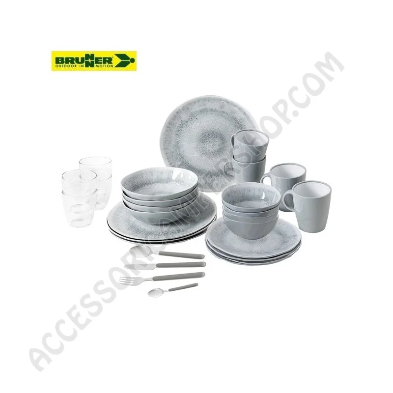 Set Stoviglie 40 Pezzi Melamina Elegante | Accessoricampershop.com