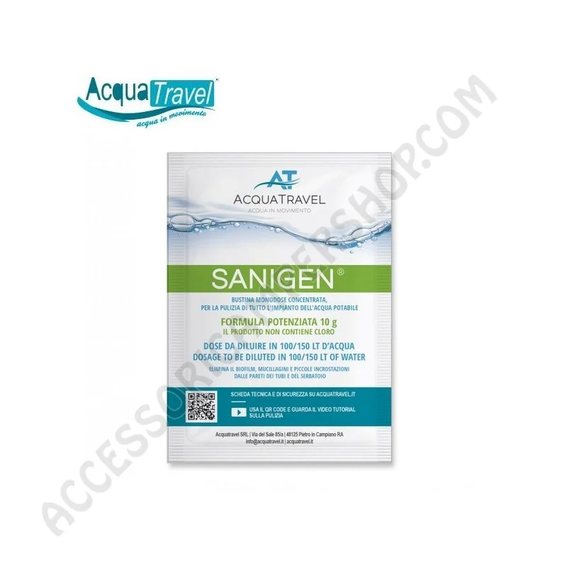 Sanificante Sanigen Acquatravel per Serbatoi | Accessoricampershop.com