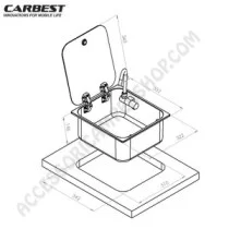 Lavello Carbest Inox Rettangolare per Camper | Accessoricampershop.com