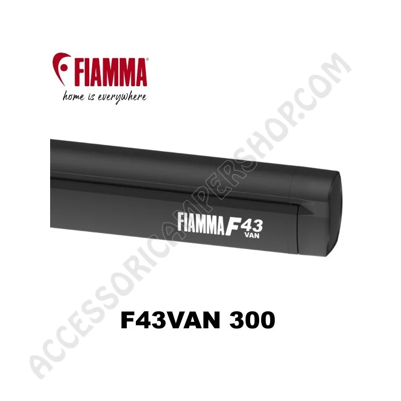 Tendalino Veranda Fiamma F43VAN 300 Deep Black | Accessoricampershop.com