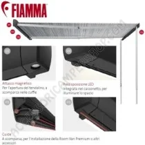 Tendalino Veranda Fiamma F43VAN 300 Deep Black | Accessoricampershop.com