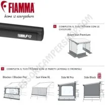 Tendalino Veranda Fiamma F43VAN 300 Deep Black | Accessoricampershop.com